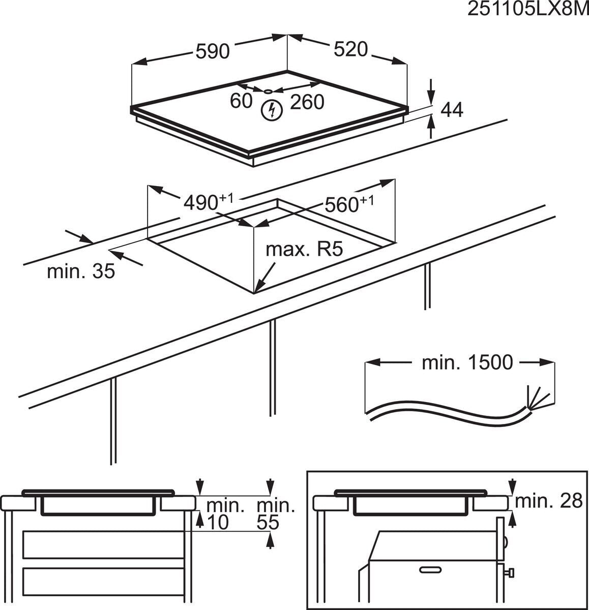 EAN 7333394032191 - Electrolux EIV64453 Negro Integrado 60 cm Con placa de inducción 4 zona(s) imagen 9