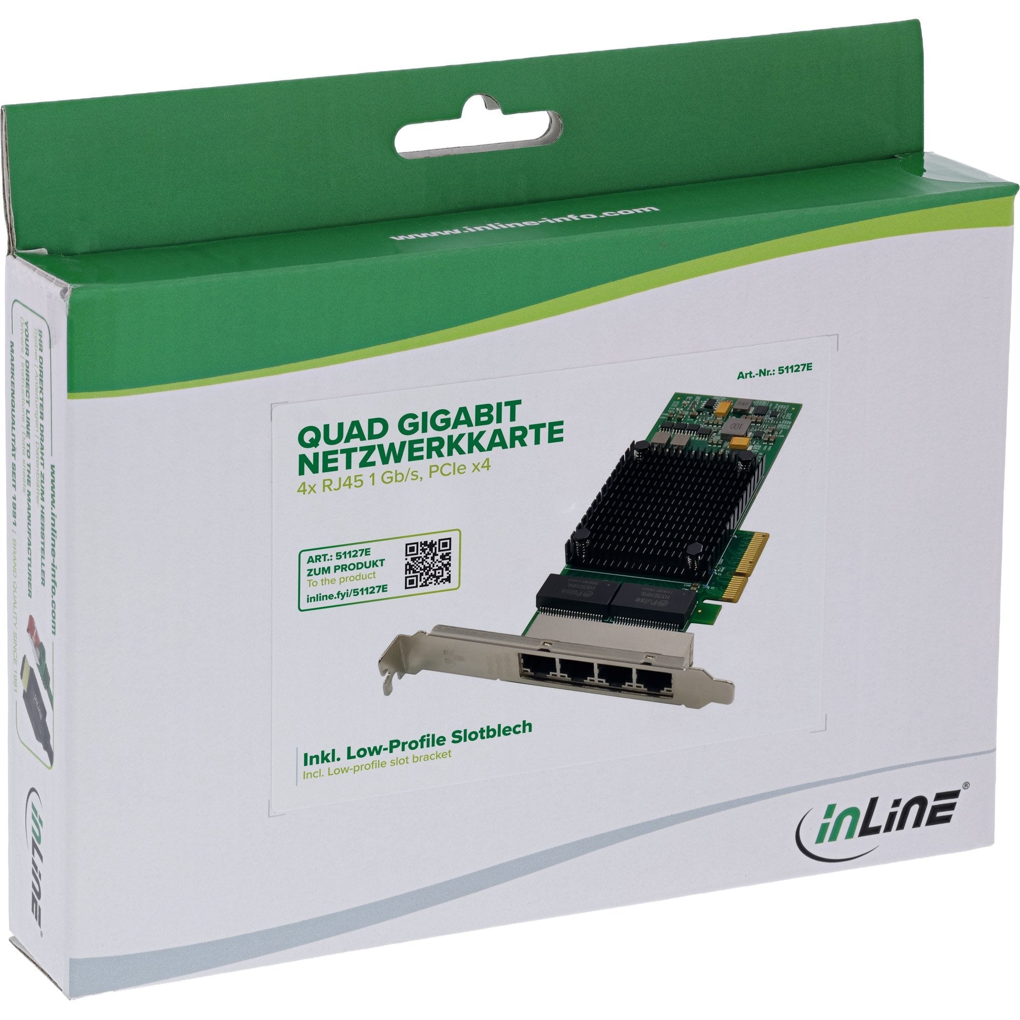 Inline Quad Gigabit Tarjeta De Red - 4x Rj45 1 Gb/S - Pcie X4
