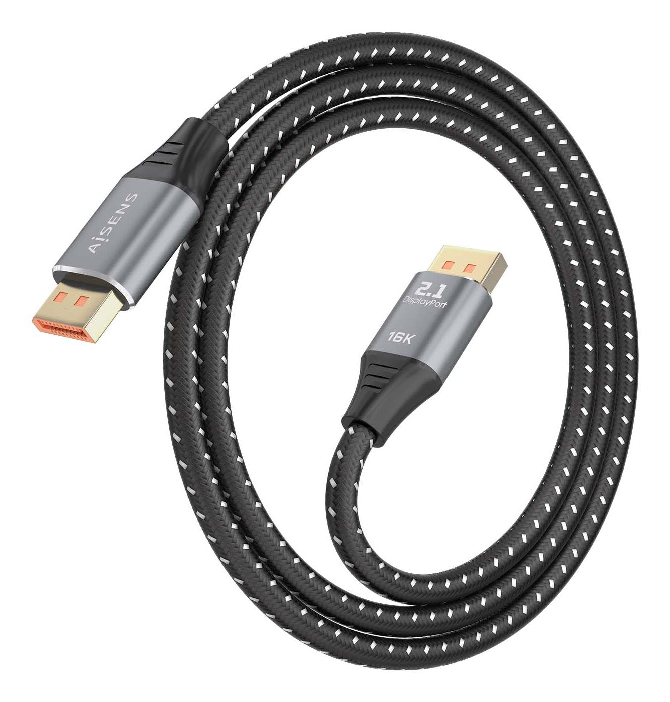 Aisens Cable Displayport V2.1 16k@60hz 80gbps, Dp/M-Dp/M, Negro, 1.0m