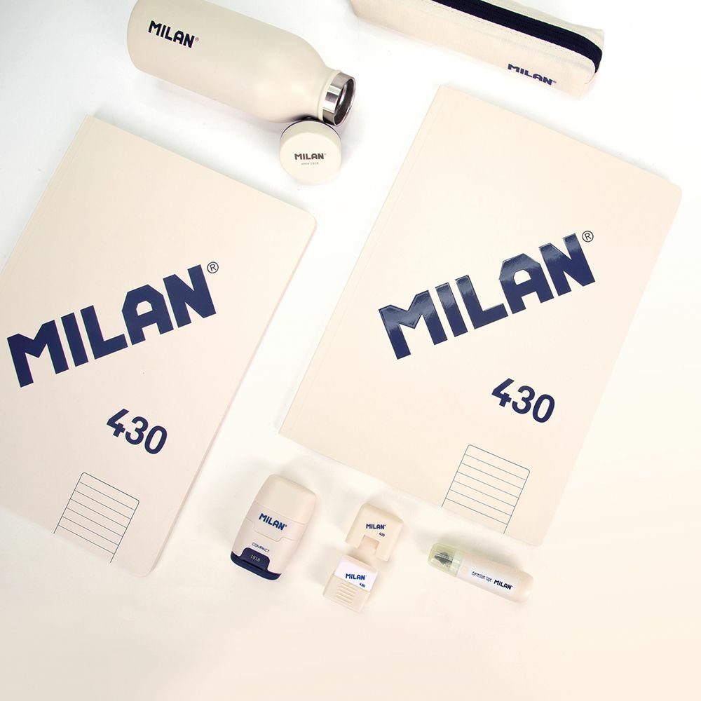 Milan Libreta Encolada Formato A4 Pautado 7mm - 48 Hojas De 95 Gr/M2 - Microperforado - Tapa Blanda - Color Beige