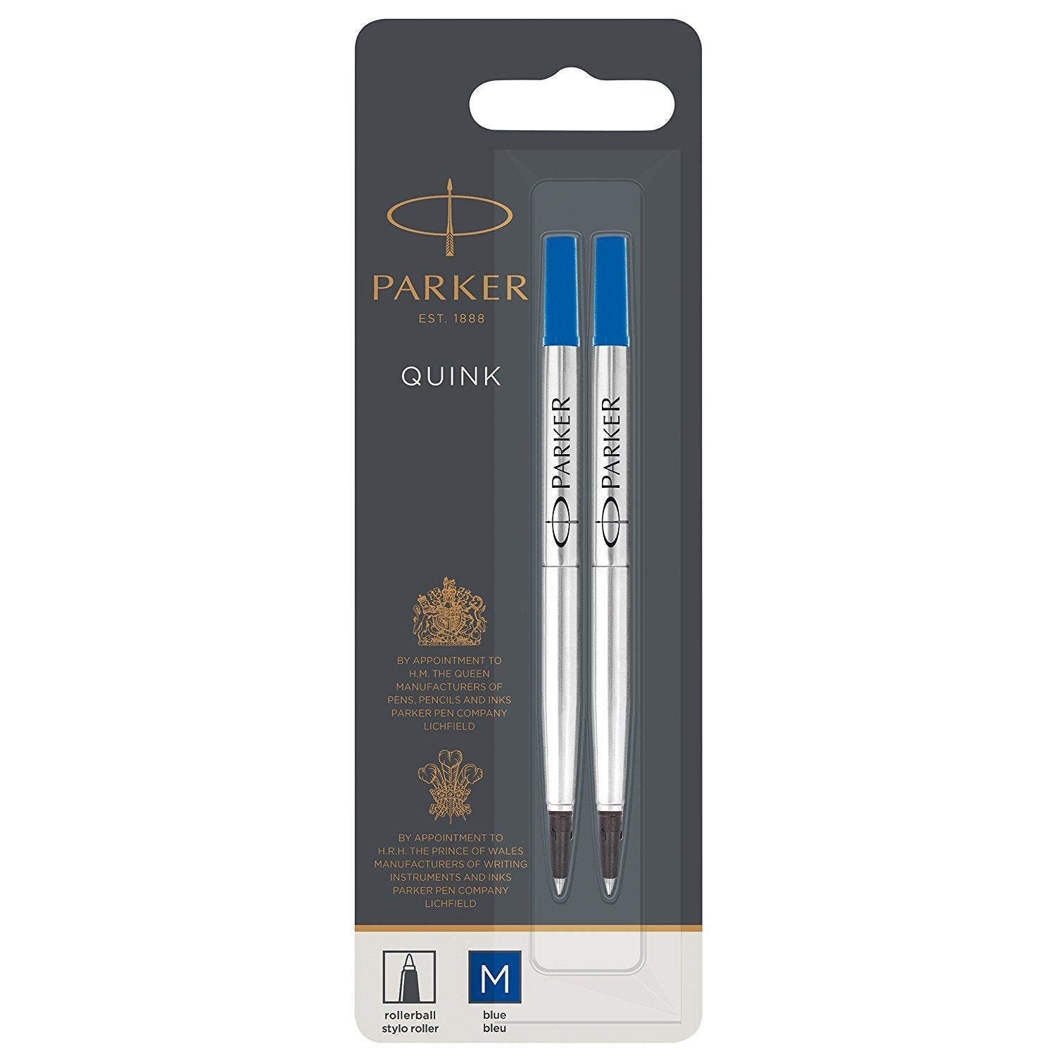 Parker 1950327 Recambio De Bolígrafo Azul Medio 2 Pieza(S)