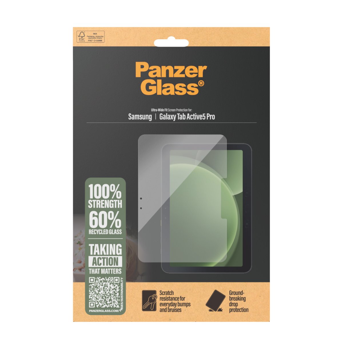 Panzerglass Screen Protector Samsung Galaxy Tab Active5 Pro  Ultra Wide Fit