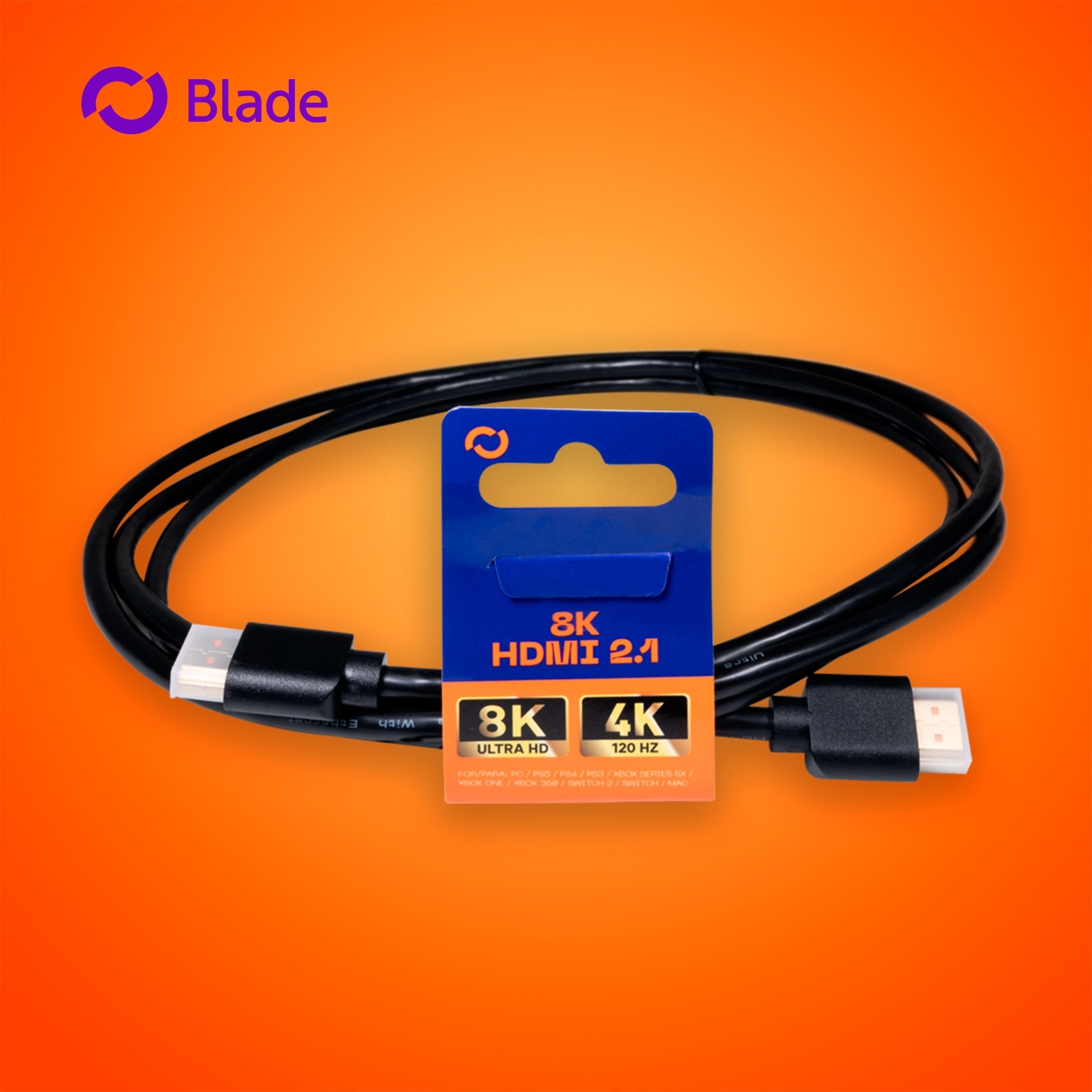 EAN 8436563094767 - Blade Gaming BL9002 cable HDMI 2 m 2 x HDMI Type A (Standard) Negro, Oro imagen 8