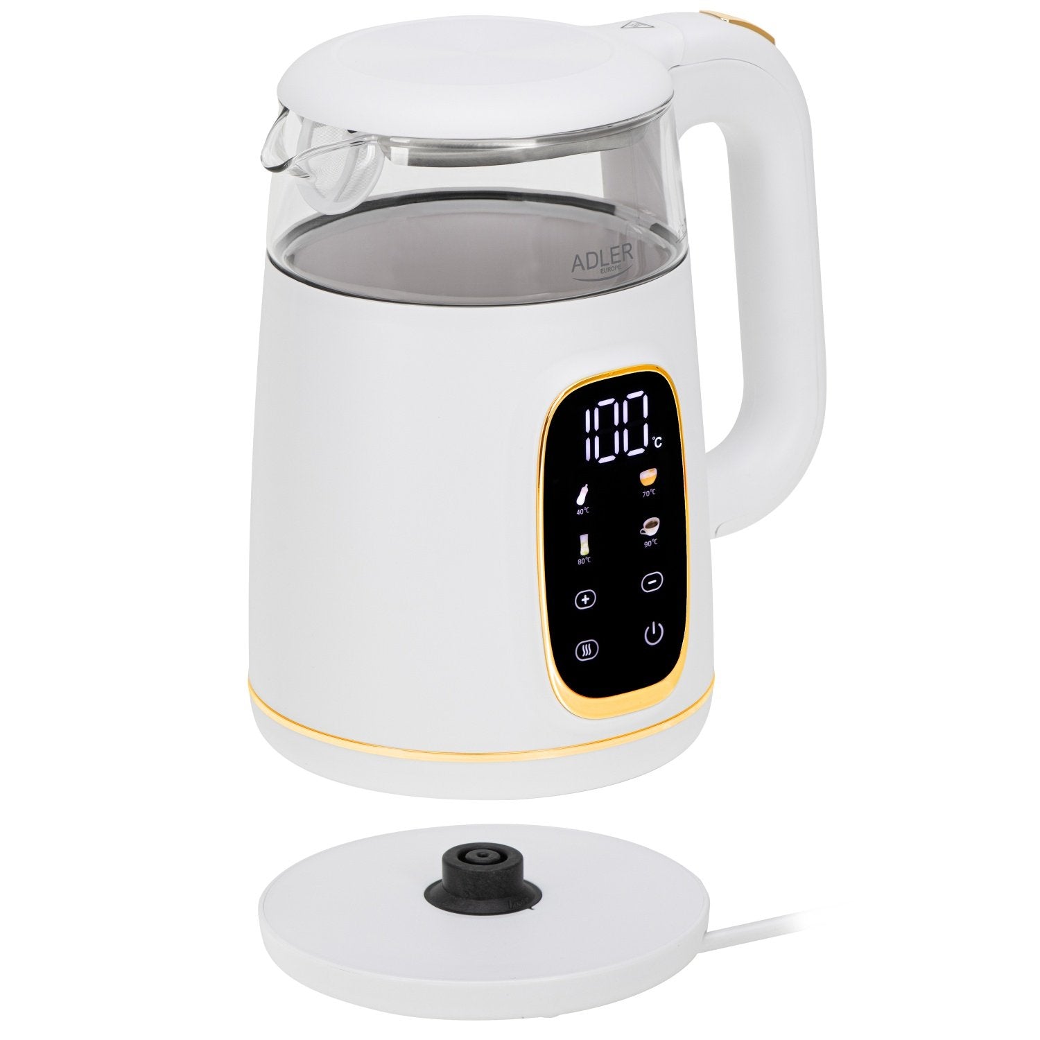 EAN 5905575907844 - Adler AD 1305WG tetera eléctrica 1,7 L 2200 W Transparente, Oro, Blanco imagen 6