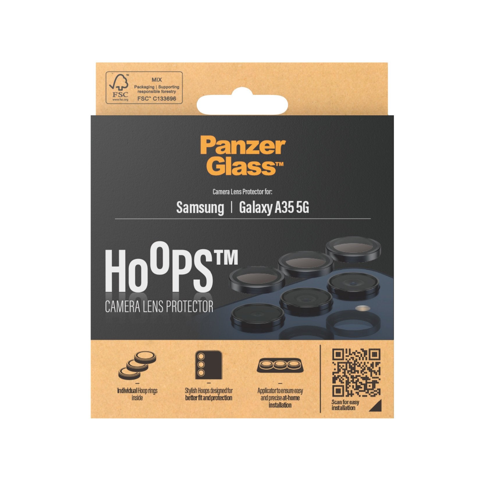 EAN 5711724012266 - PanzerGlass ® Hoops® Camera Lens Protector Black Samsung Galaxy A35 5G Protector de pantalla 1 pieza(s) imagen 3