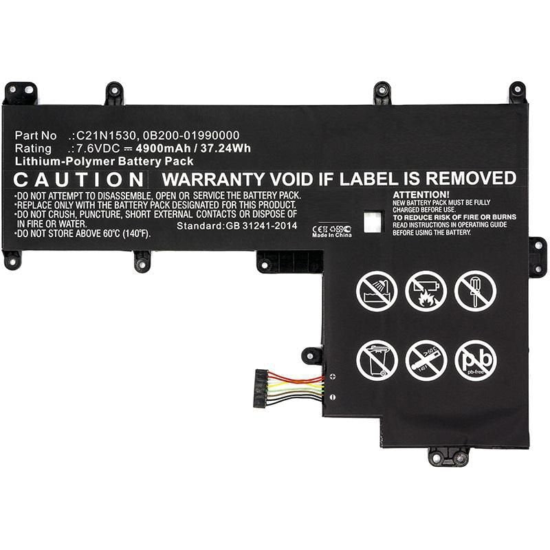 Laptop Battery For Asus  37.24wh Li-Pol 7.6v 4900mah