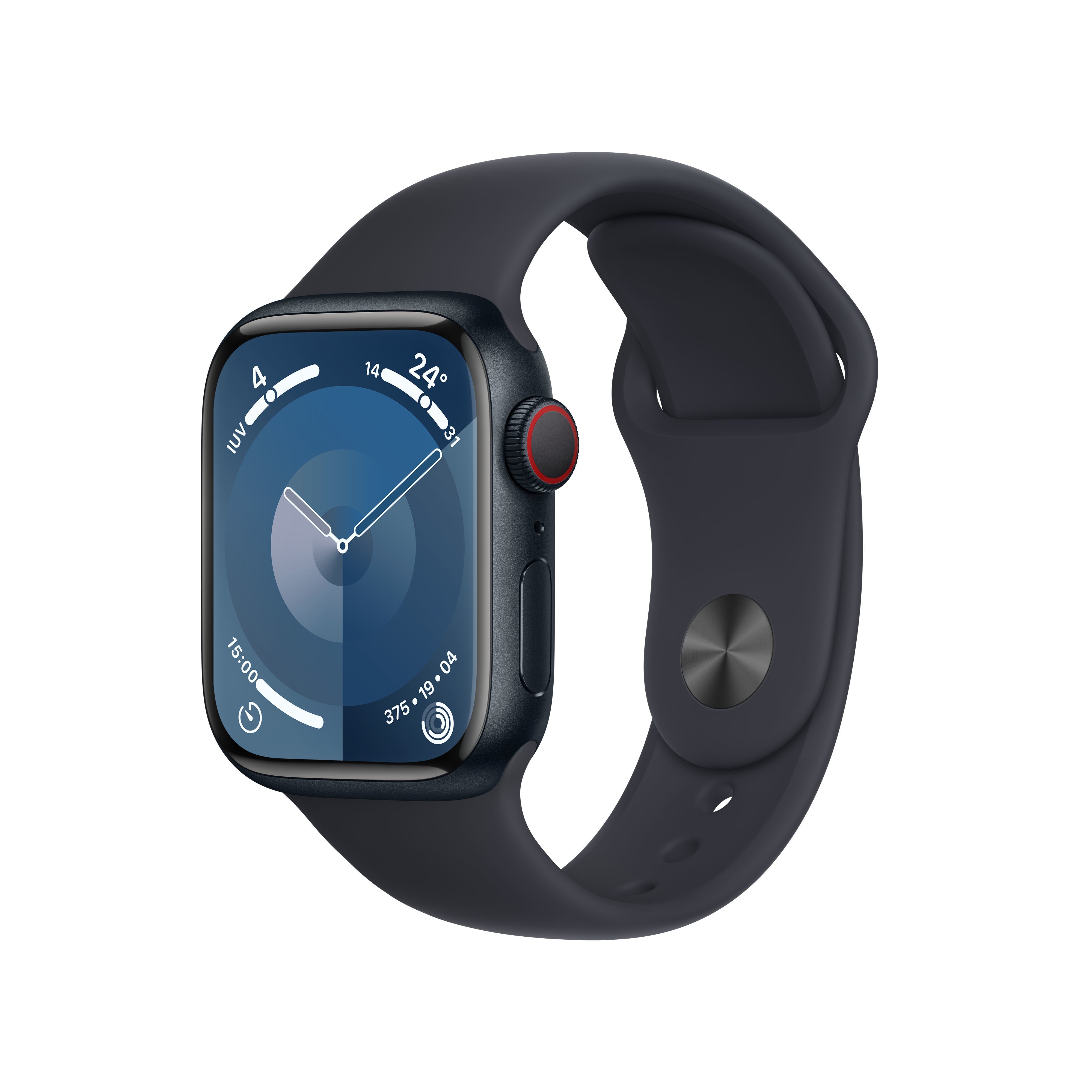Apple Watch Series 9 Gps Cellular 41mm Caja De Aluminio Medianoche Correa Deportiva Medianoche M L