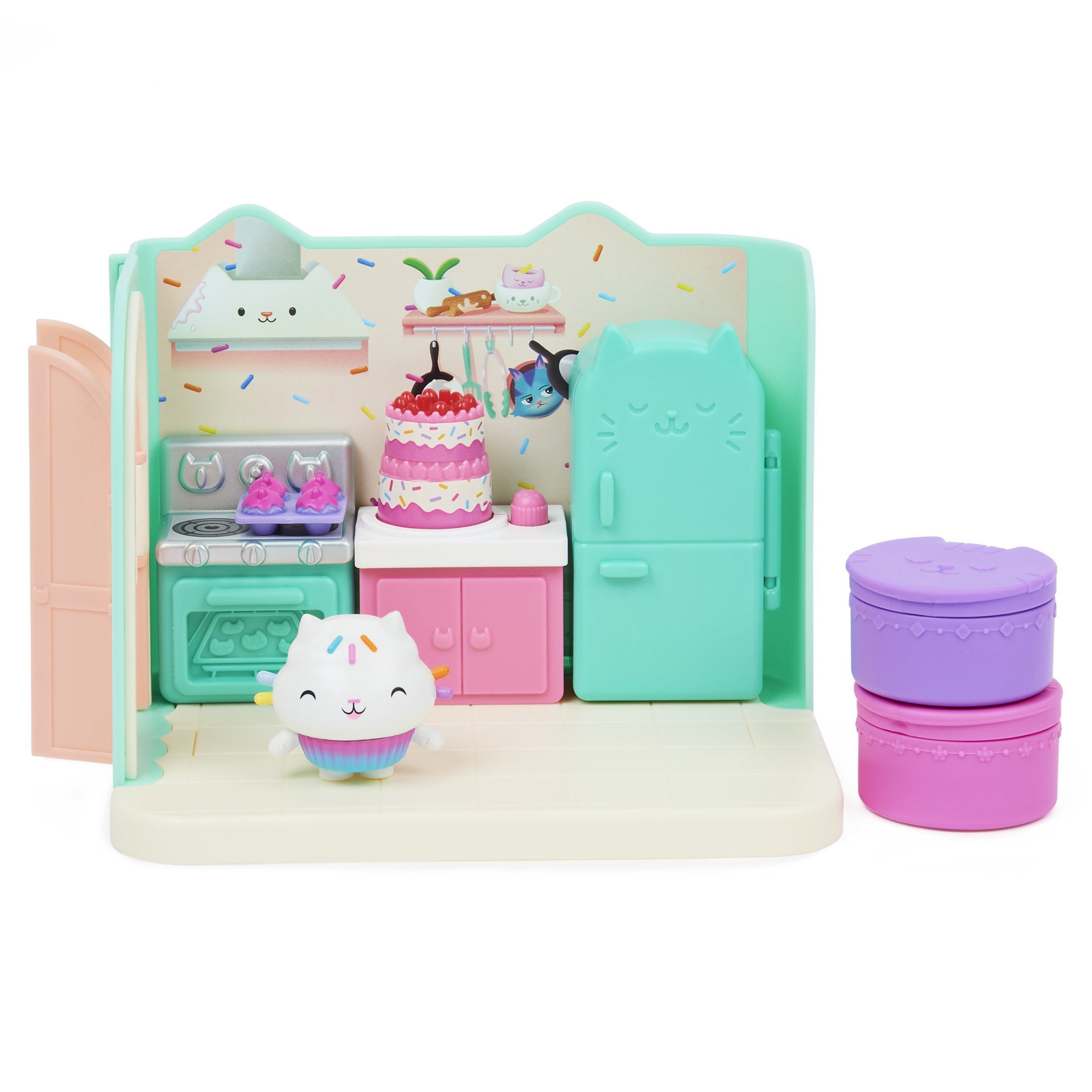 Spin Master Gabby'S Dollhouse Deluxe Room Cocina Con Figura De Gato Kuchi 6062035