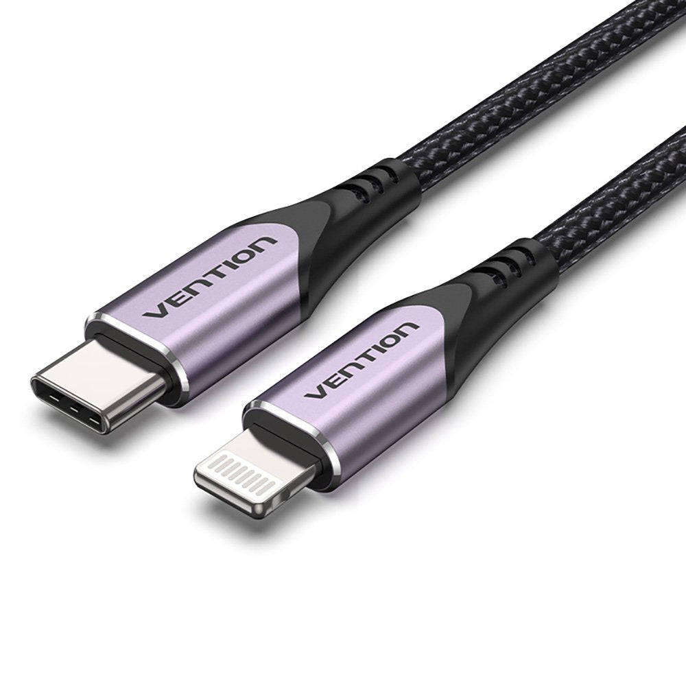 Cable Usb 2.0 Tipo-C Lightning Vention Tacvf Usb Tipo-C Macho Lightning Macho 1m Morado