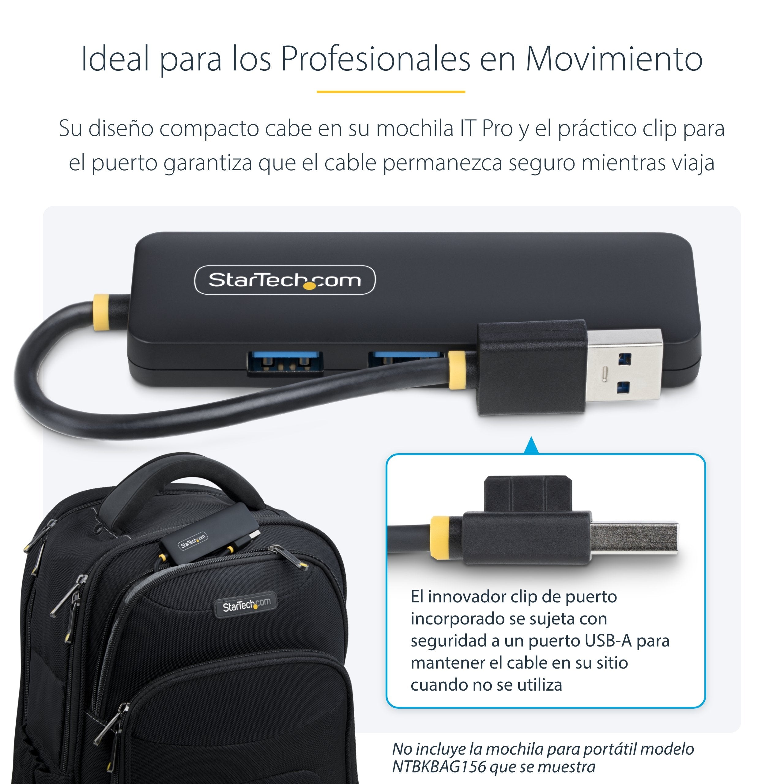 EAN 0065030912143 - StarTech.com H5A4A-USB-HUB hub de interfaz USB 3.2 Gen 1 (3.1 Gen 1) Type-A 5000 Mbit/s Negro imagen 15