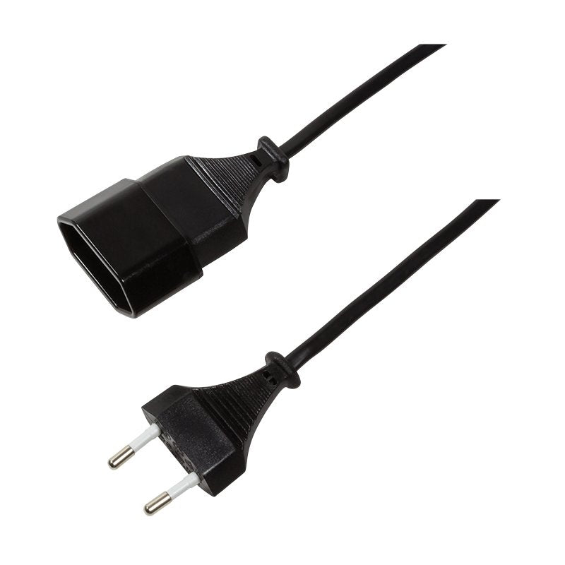 Logilink Cable Alimentacion 2xcee 7/16  1m  M/H Alargo Negro Cp122