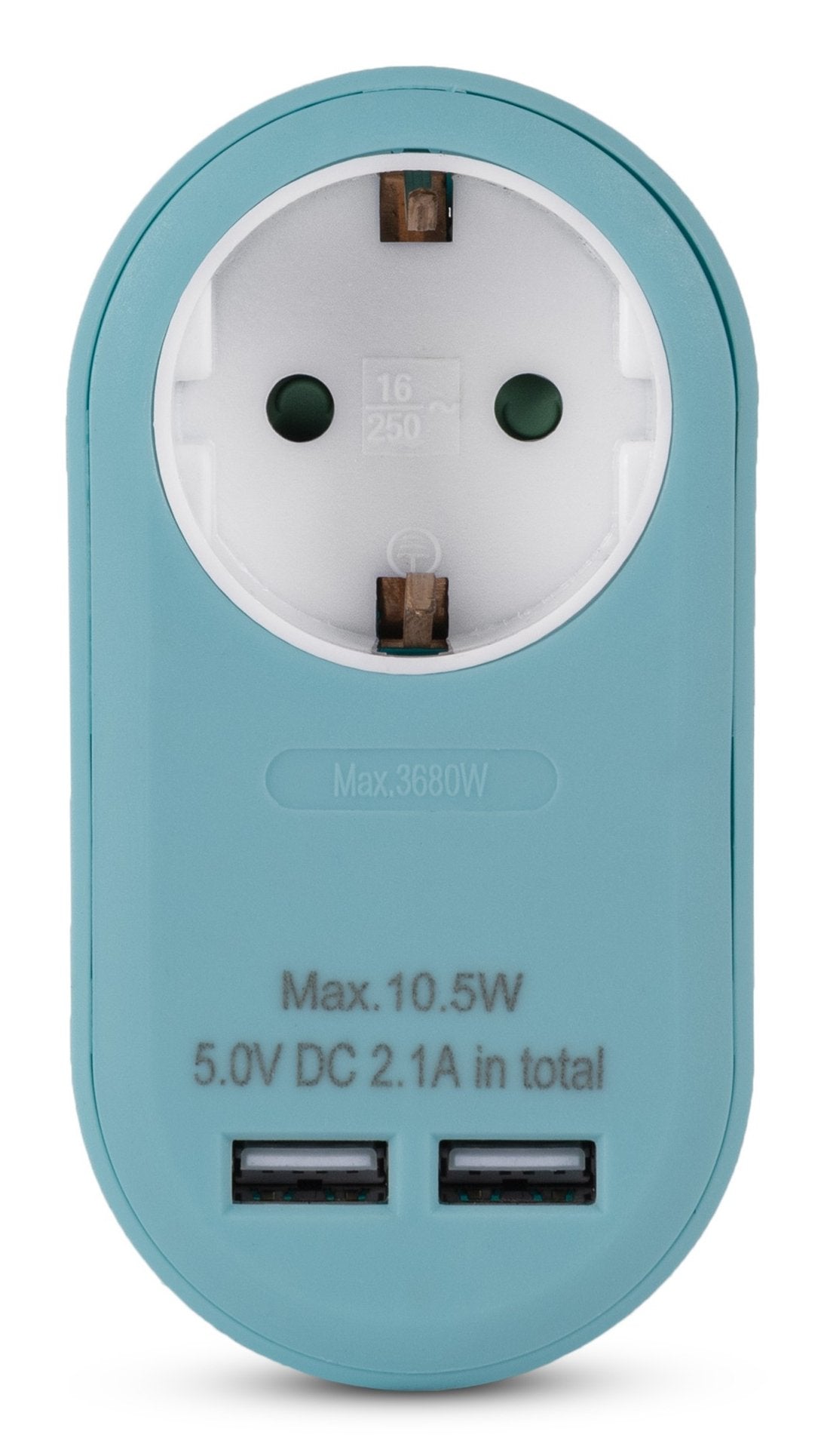 Entac Meckdosenadaptador + 2x Usb-A Azul