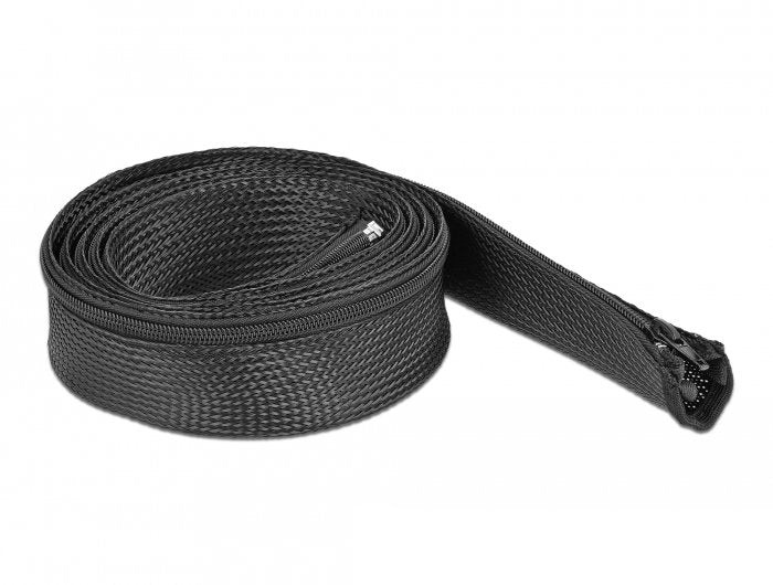 Delock Funda Trenzada Con Cremallera Resistente Al Calor 2 Mx 50 Mm Negro