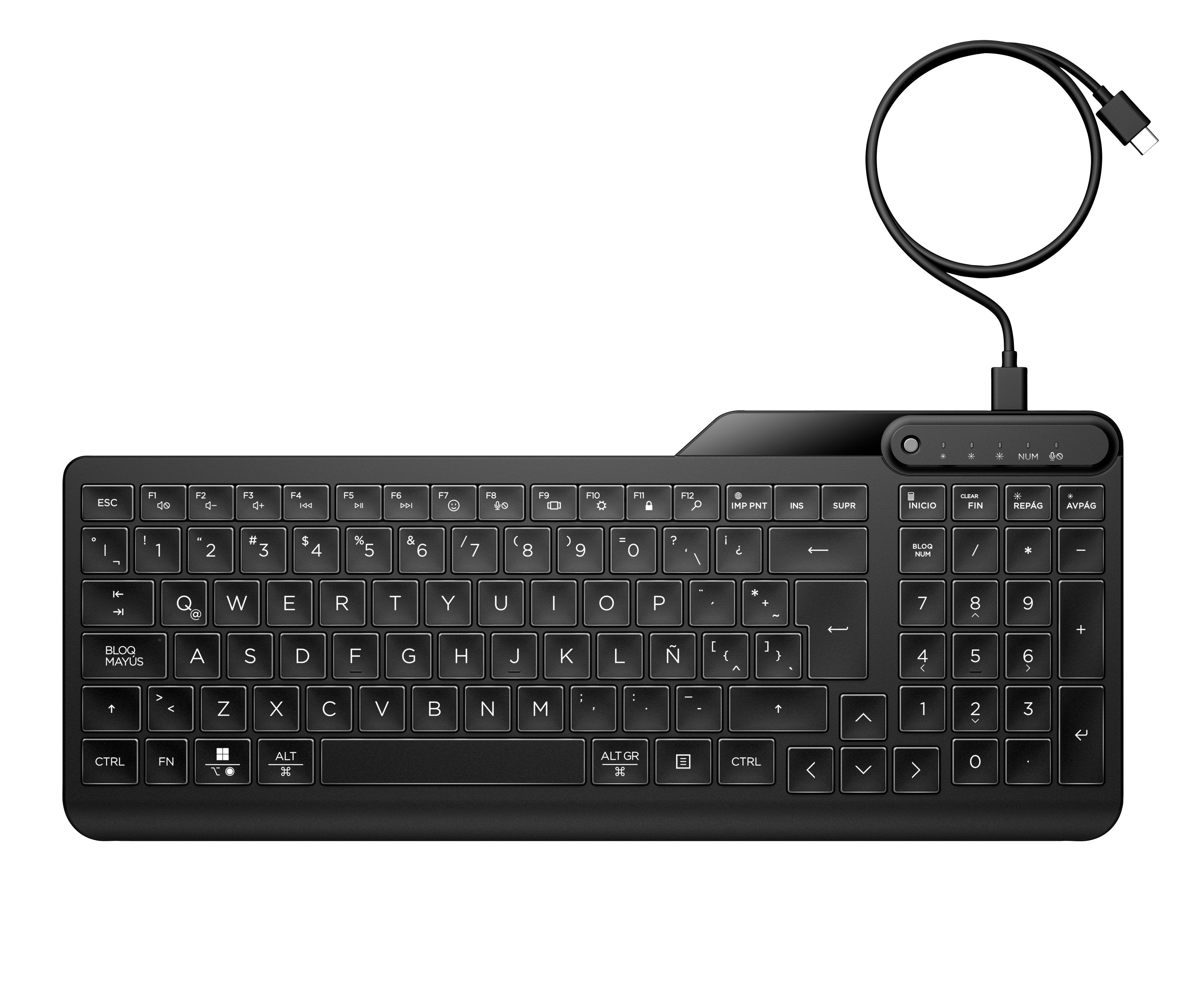Teclado Español Hp Con Cable 400 Retroiluminado