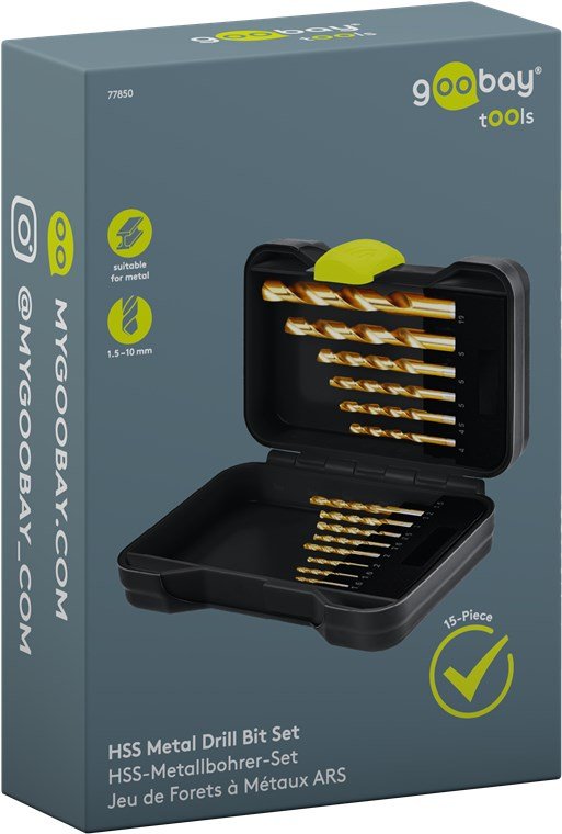 Juego De Brocas Para Metal Hss, 15 Brocas Afiladas Para Agujeros Pasantes Y Ciegos En Metal,