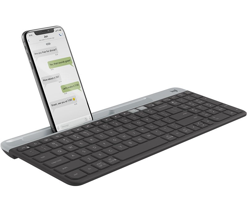 Logitech Slim Multi-Device Wireless Keyboard K580 Teclado Rf Wireless + Bluetooth Nórdico Grafito