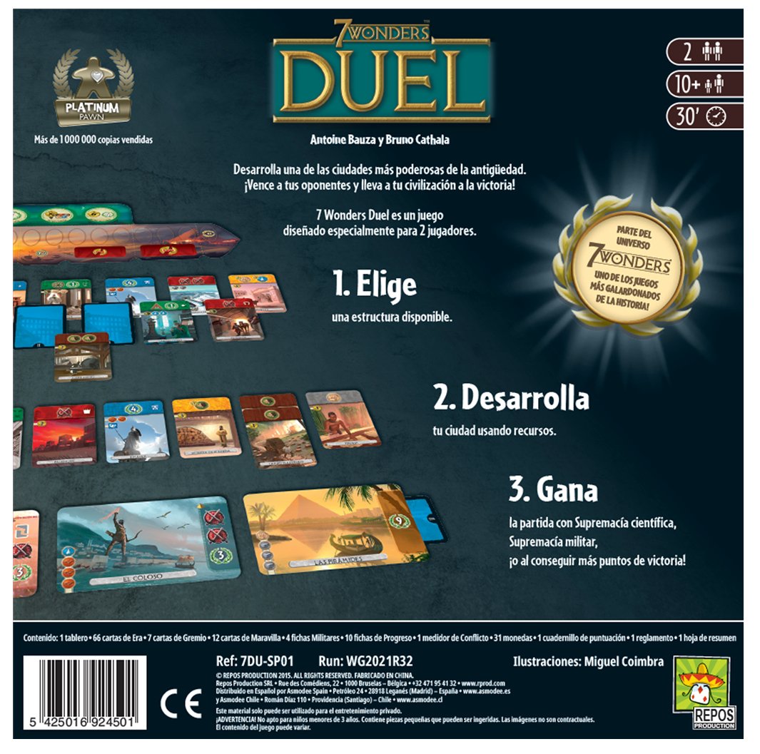 EAN 5425016924501 - Asmodee 7 Wonders Duel 7 Wonders: Duel 30 min Juego De Cartas Guerra imagen 3