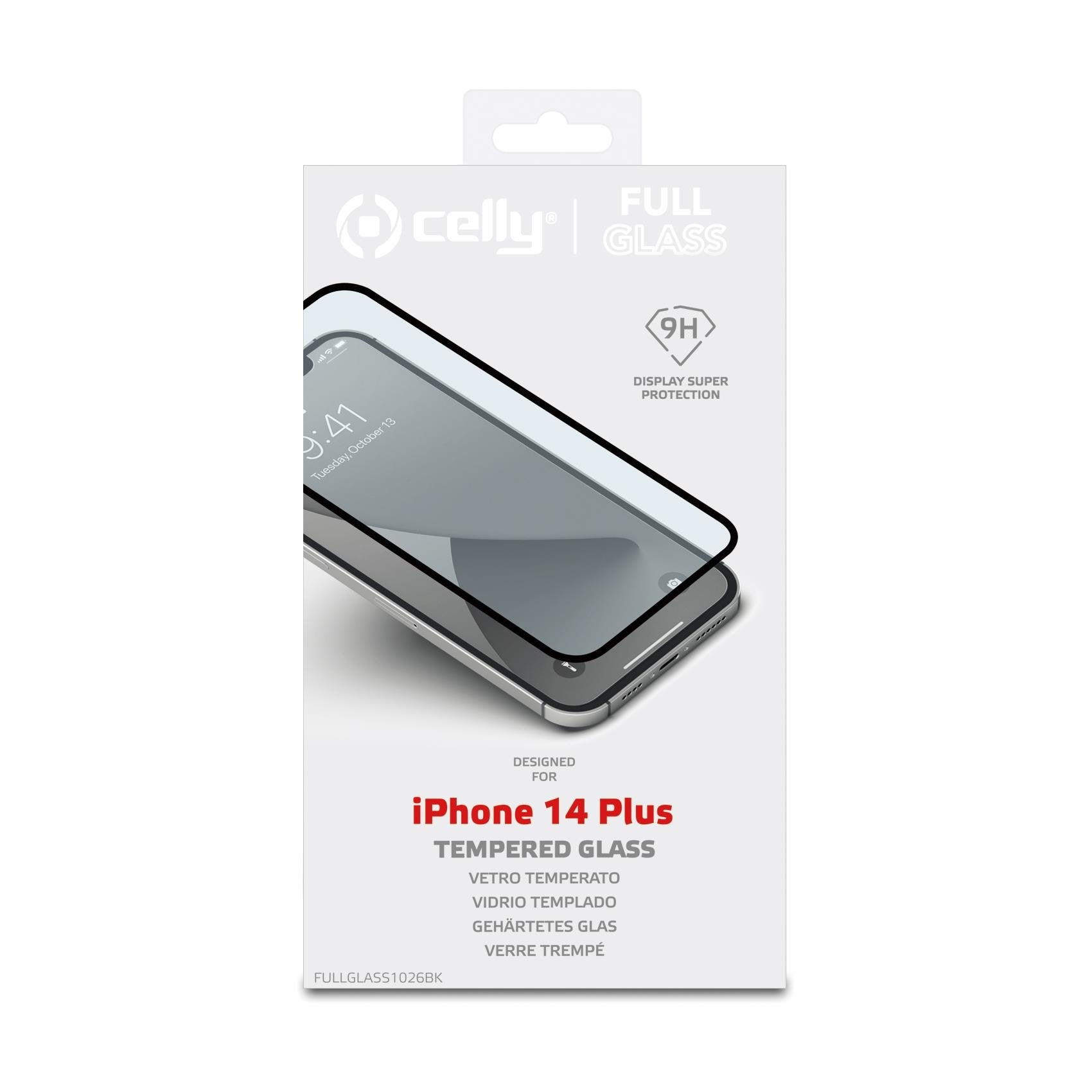 Protector Celly Cristal Templado 3d Black Para Iphone 14 Plus