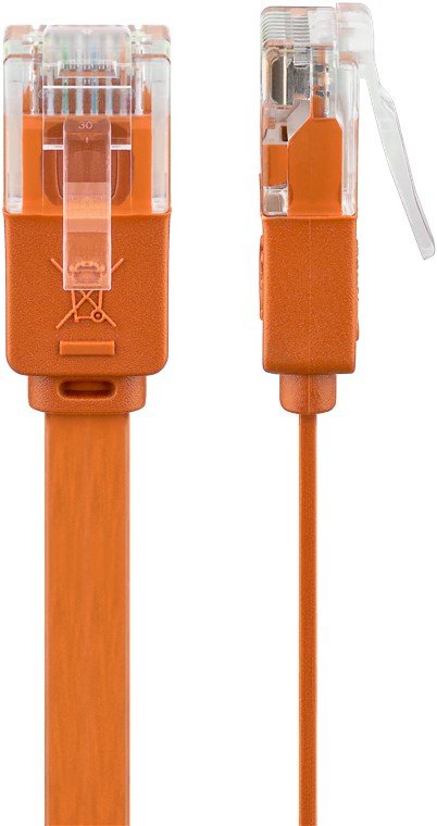 Latiguillo Cat 6, U-Utp,  1.50 M, Naranja, Plano Cu-Pvc