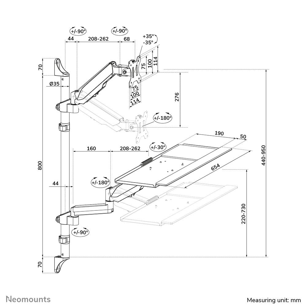 EAN 8717371443702 - Neomounts WL90-325BL1 estacion de trabajo sentado o de pie imagen 16