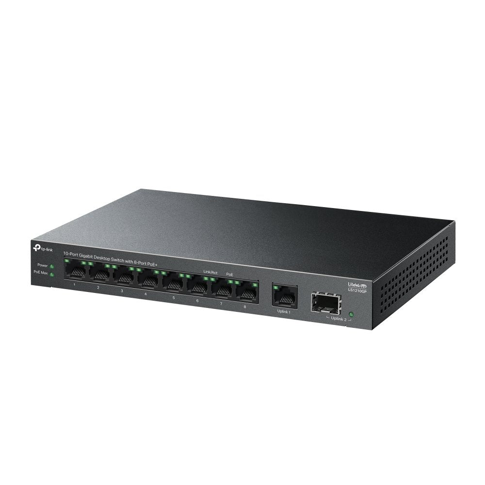 Switch No Gestionable Tp-Link Ls1210gp Litewave 9p Giga 1p Sfp Gigabit Sobremesa Carcas De Metal 8p Poe+