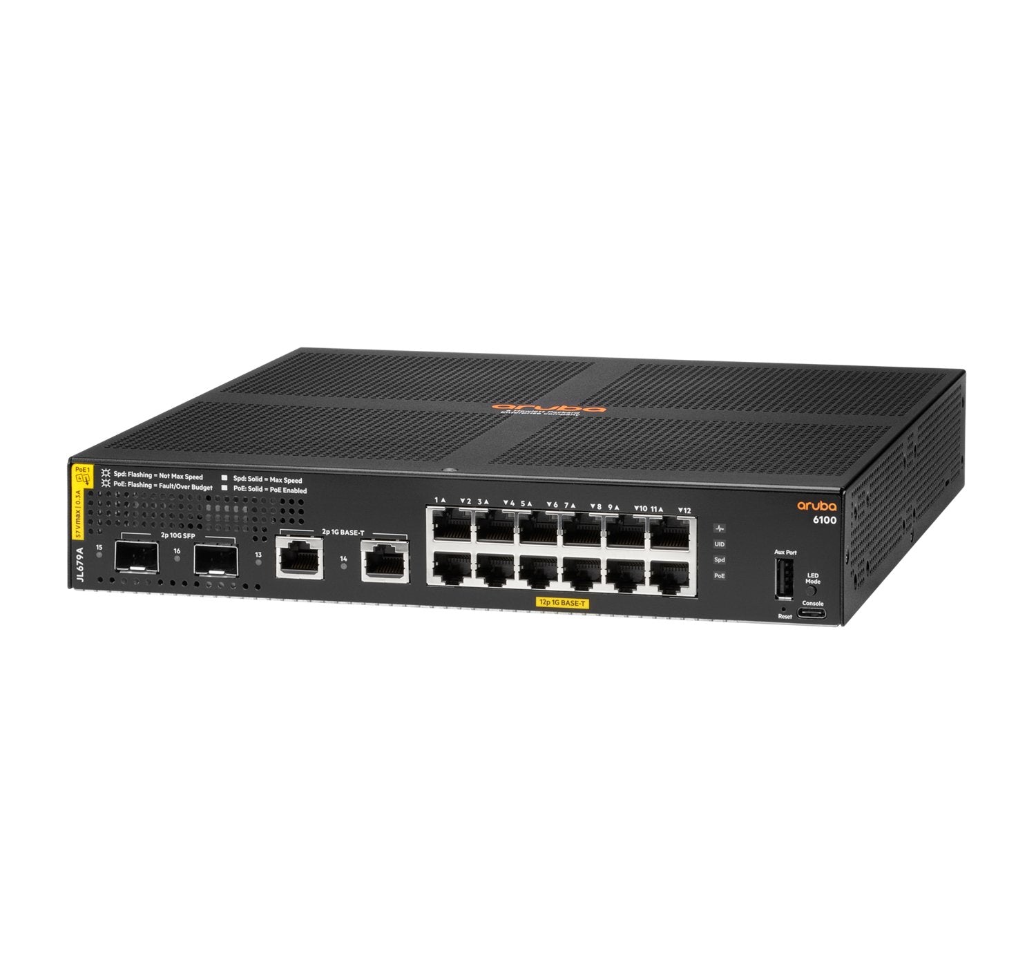 EAN 0190017348964 - HPE Aruba Networking 6100 12G Class4 PoE 2G/2SFP+ 139W Gestionado L3 Gigabit Ethernet (10/100/1000) Energ imagen 2
