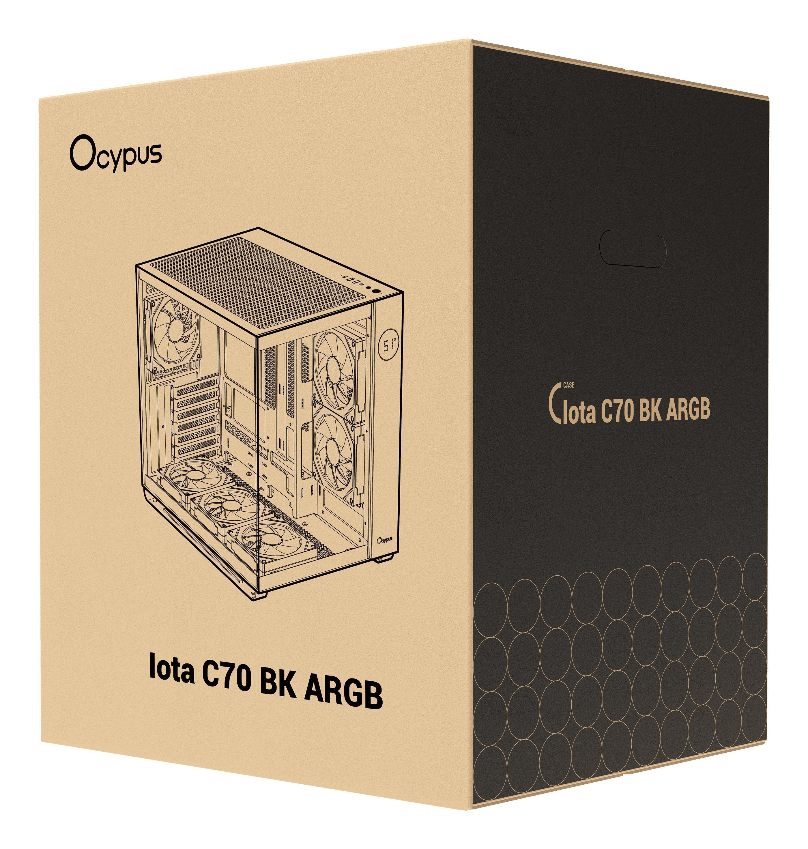 Ocypus Iota C70 Argb (Negro, Panoramaglas) Iota-C70-Bkd600xx-Gl