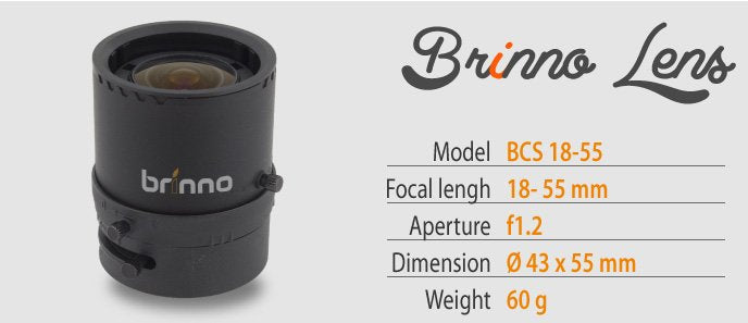 Brinno Bcs18-55  Cs-Mount Exchangeable