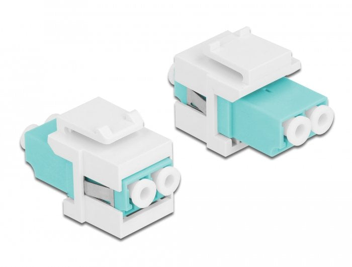 Keystone Modul Lc Duplex Buchse Zu Lc Duplex Buchse Aqua   Weiss