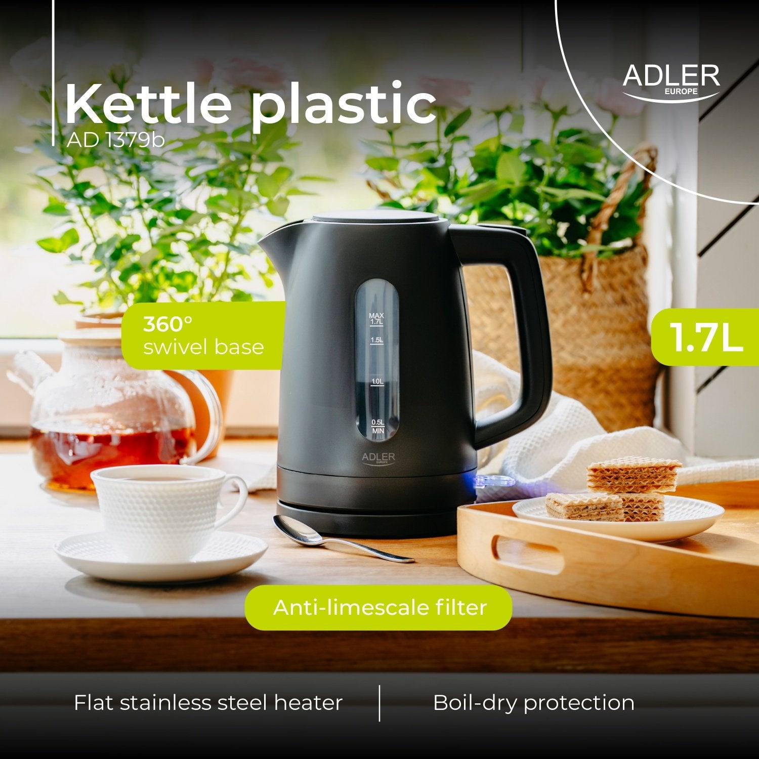 EAN 5905575907936 - Adler AD 1379B tetera eléctrica 1,7 L 2200 W Negro imagen 12