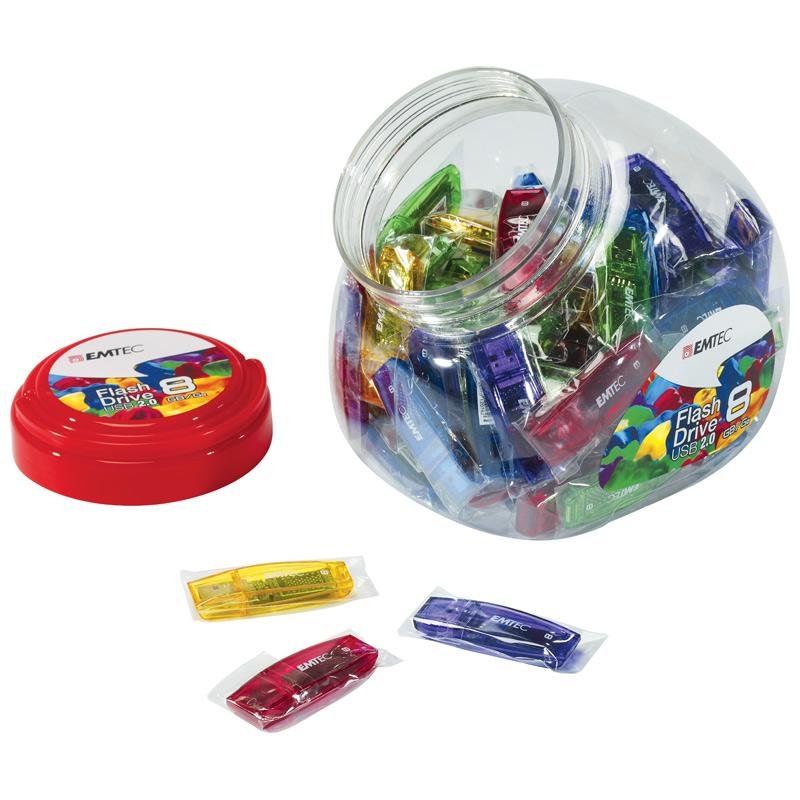 EAN 3126170122223 - Emtec C410 Color Mix - Candy Jar 2.0 unidad flash USB 8 GB USB tipo A Azul, Verde, Púrpura, Rojo, Amarill imagen 3