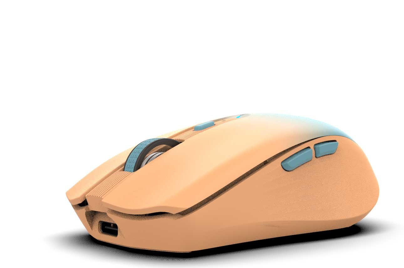 Raton  Inca Iwm-511rt 1600 Dpi,Wrls & Bt,6d Tame, Naranja