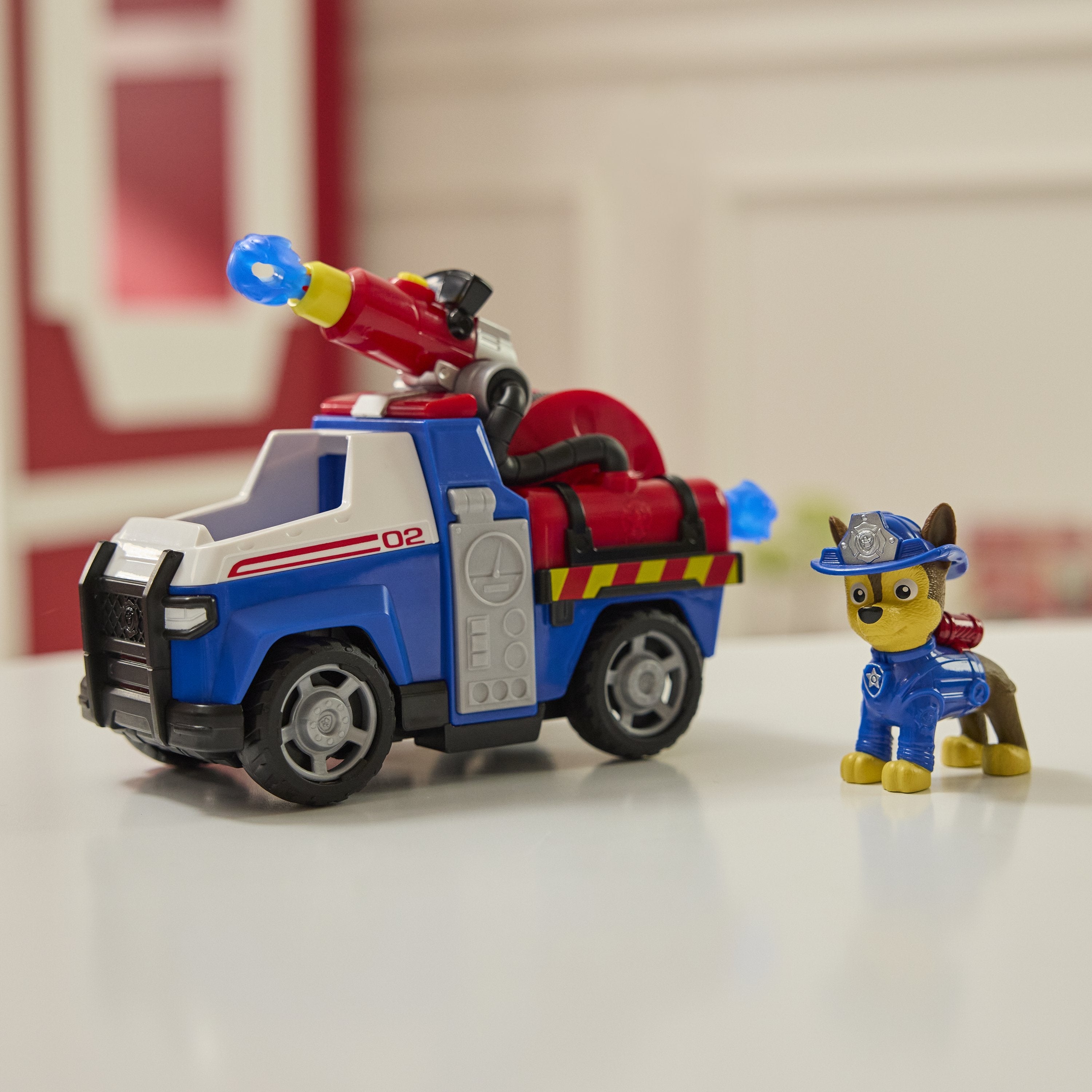 Spinmaster Paw Patrol Fire Rescue - Chases Rettungsfahrzeug (Mit Geschoss-Abwurf Und Chase Spielfigur) 6072641