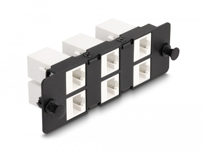 Delock Keystone Adapter Panel 6 Port Schwarz