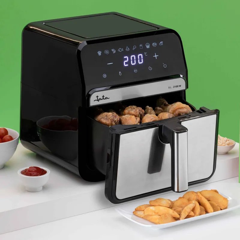 Jata Air Fryer 8l 10 Programs 200ºc Max 2100w Black-Silver Jefr1242