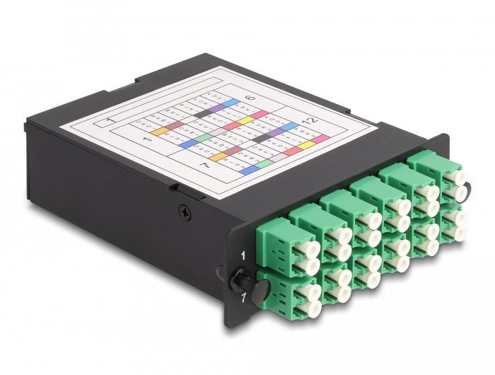 Lwl Hd (High Density) Kassette Mpo Stecker Zu 12 X Lc Duplex Buchse, 24 Fasern, Singlemode, Polarität A, 9 125 ?M