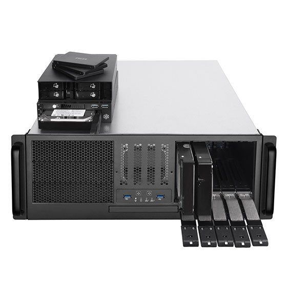 Silverstone  Sst-Rm41-H08, Chasis Servidor Con Factor De Forma 4u, 5 X 3,5Cambiables En Caliente Y 3 X 5,25