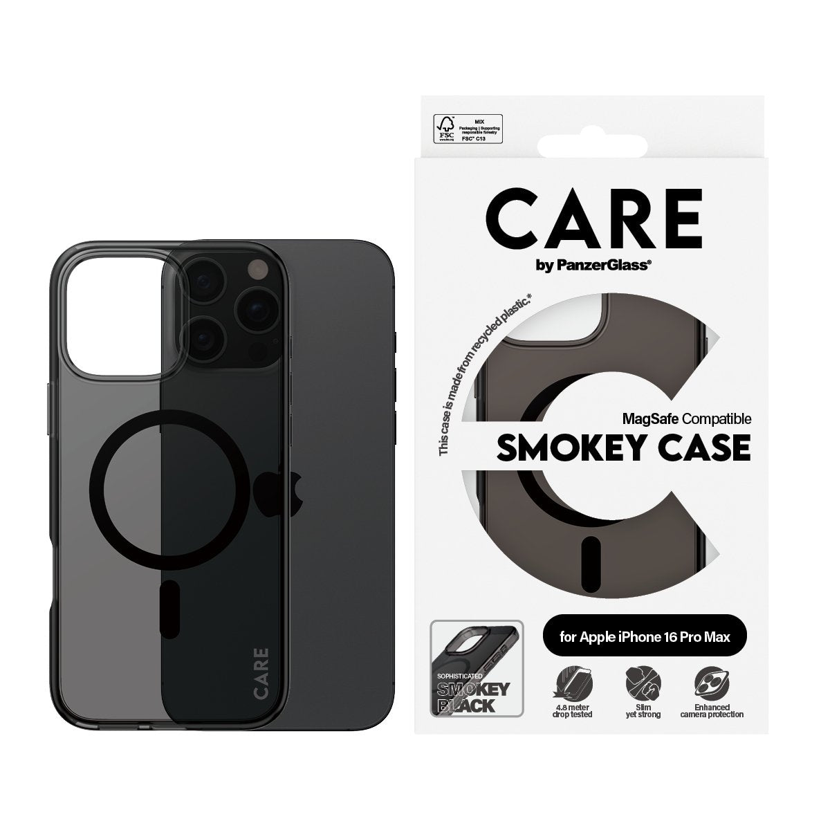 EAN 5715685004186 - PanzerGlass CARE™ by ® Urban Combat Case Smokey w. Black MagSafe iPhone 16 Pro Max funda para teléfono mó imagen 2