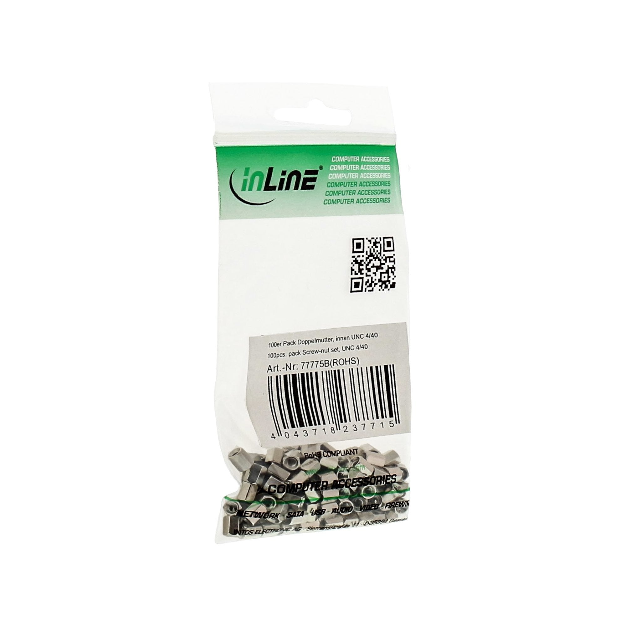 Juego De Tuercas Roscadas Inline Unc 4/40 100 Uds.