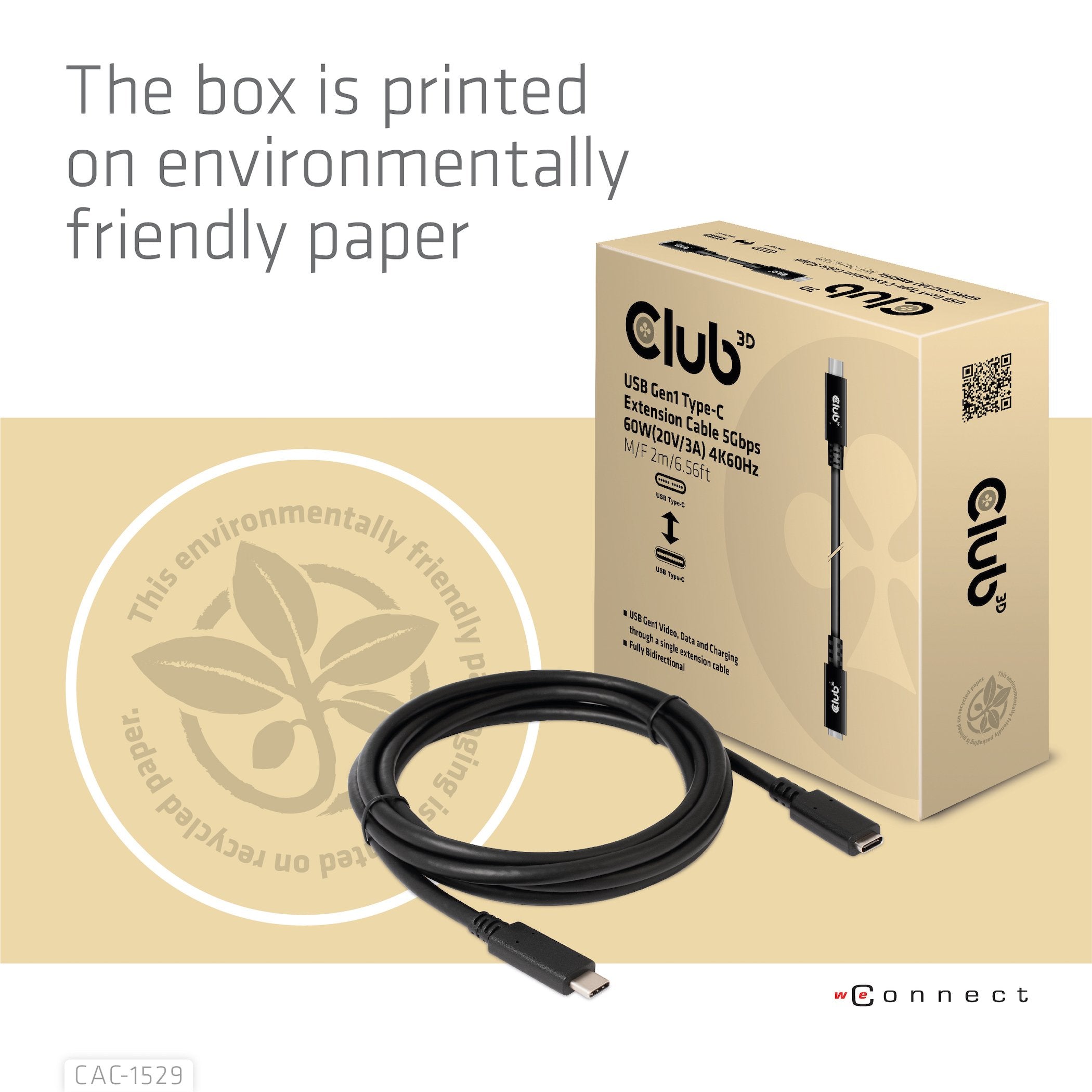 EAN 8719214472160 - CLUB3D USB C GEN1 EXT CABLE 5GBPS 4K60HZ M/F 1M cable USB 2 x USB C imagen 9