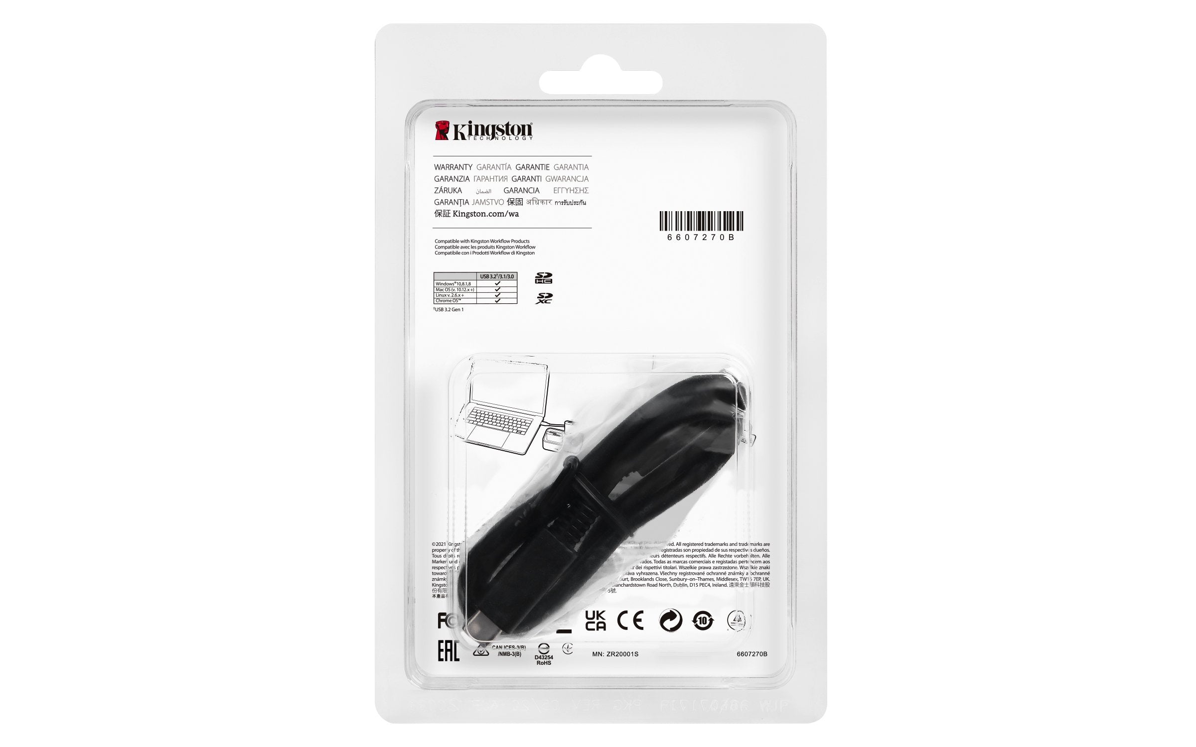 EAN 0740617307740 - Kingston Technology Workflow SD Reader Negro, Plata imagen 4