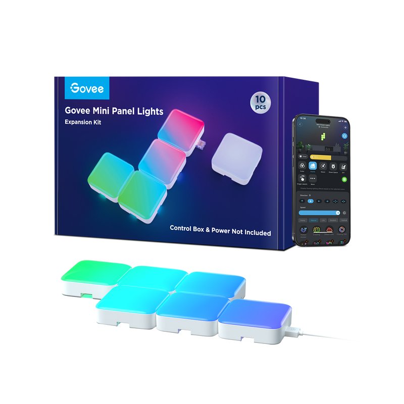 Govee Smart Mini Panel Lights (Blanco, Erweiterung, 6 Stück) A6069003