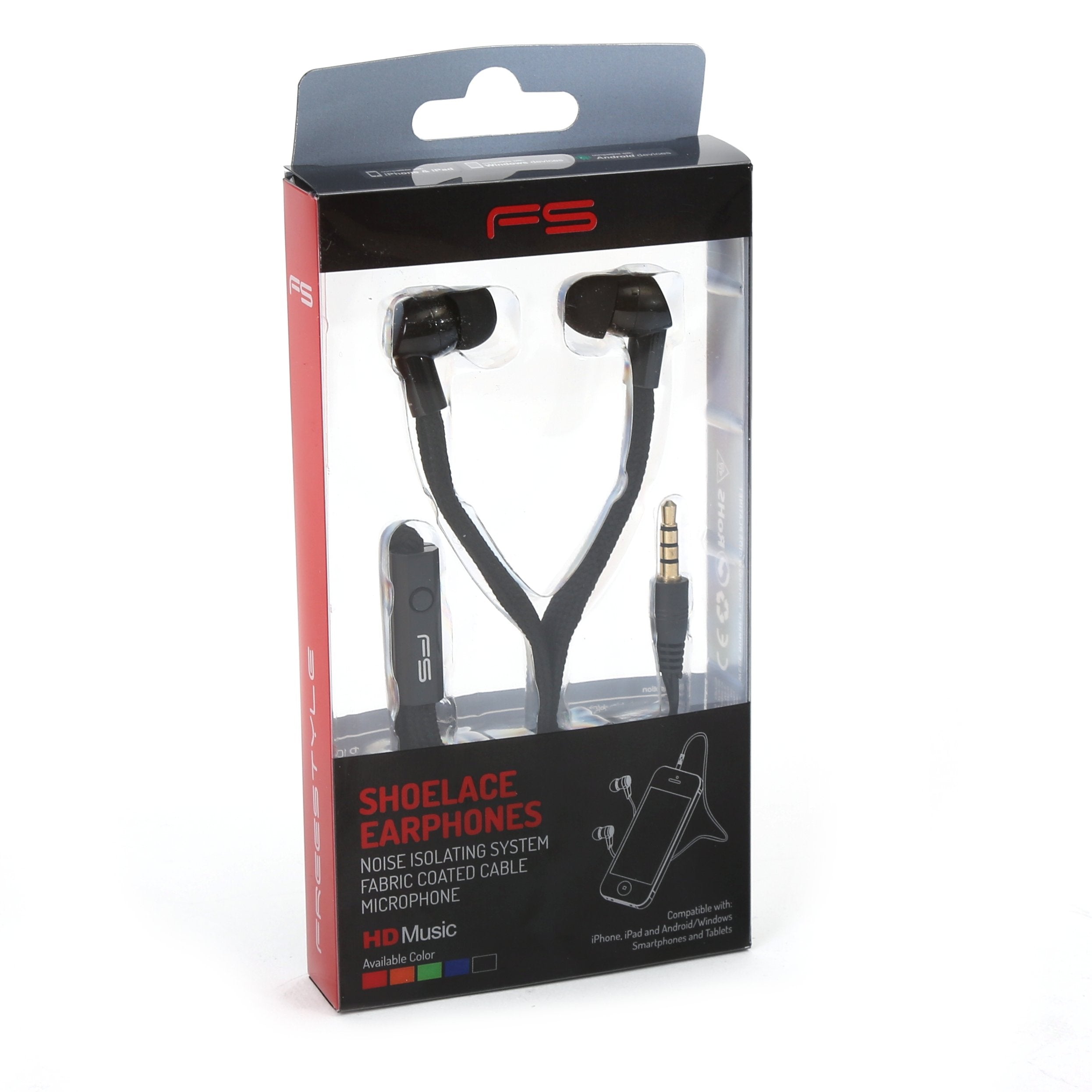 Omega Freestyle Auriculares Cordones  Negro