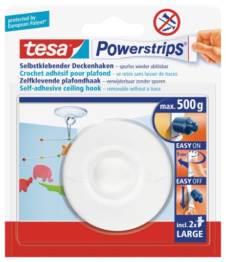 Tesa Powermrips Deckenhaken Blanco