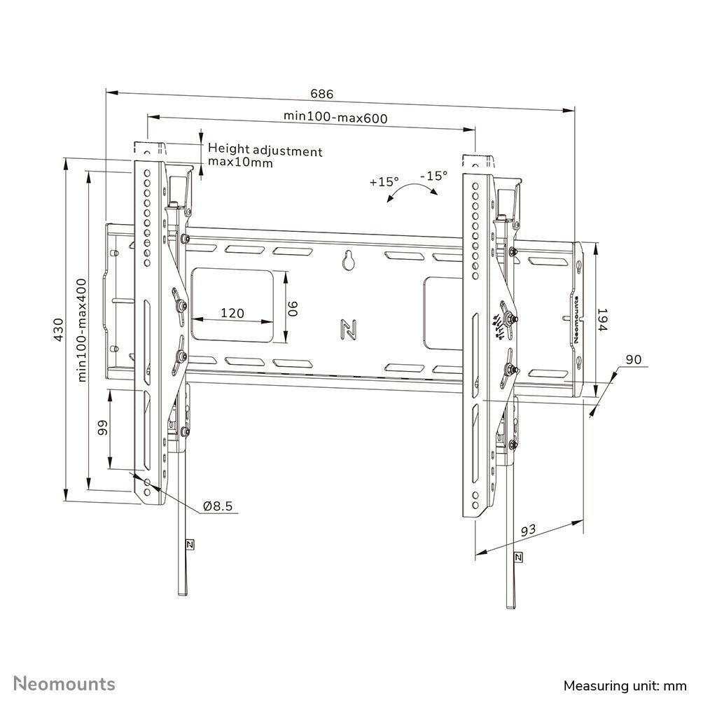 Soporte Neomounts De Pared Para Televisor De Gran Peso
