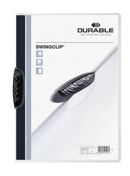 Durable Carpeta Dossier Pinza Giratoria Swingclip Negro A4 -25u-
