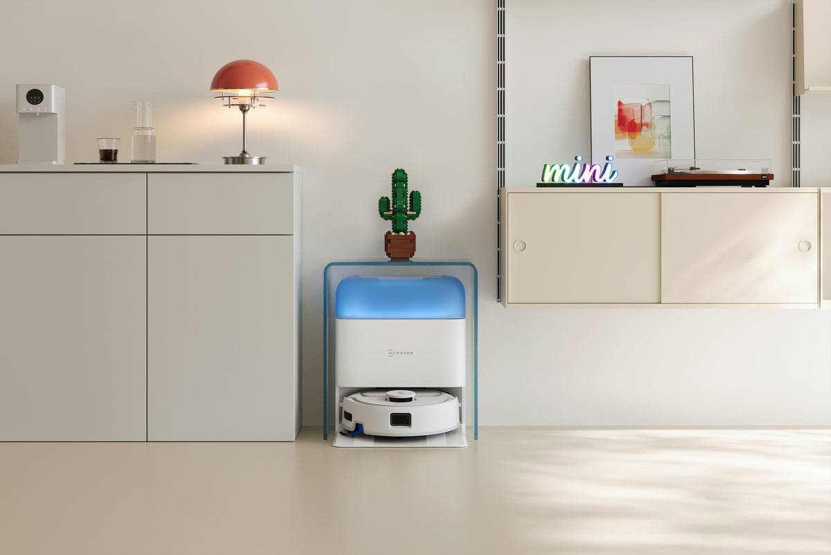Ecovacs Deebot Mini 2 Vacuum Cleaner,Robot,Wet&Dry,Compact Design,White+Auto-Empty Station