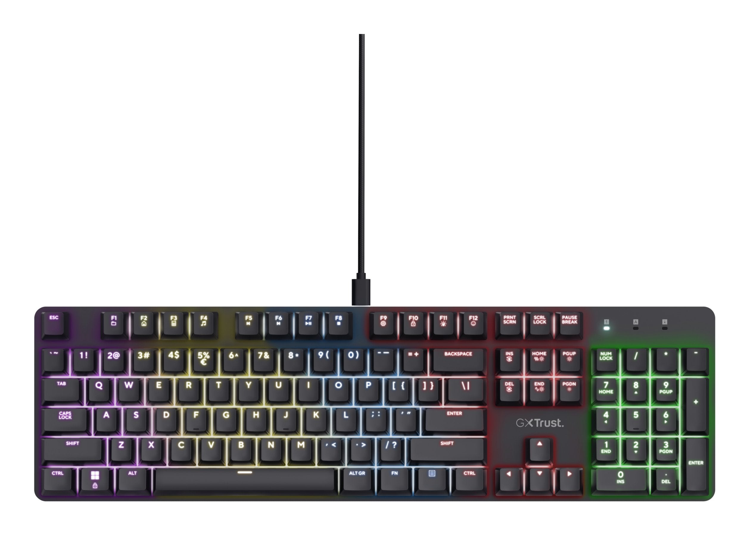 Teclado Trust Gaming Gxt 871 Zora Mecanico Rgb Color Negro