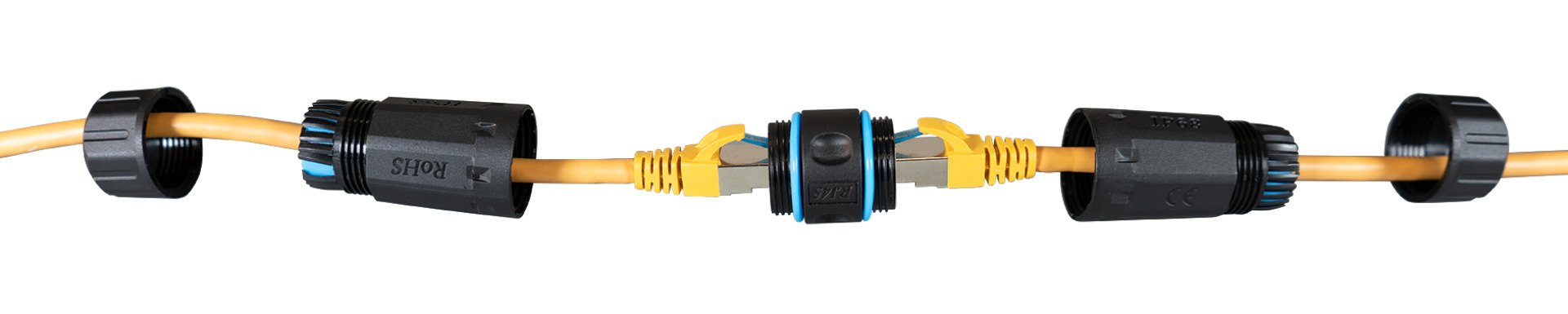 Conector Hembra Rj45 Cat.6 Ip68 Con Acoplamiento De Retroalimentación.