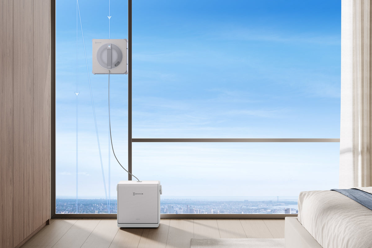 Ecovacs Winbot W2s Pro Omni Window Cleaning Robot,Auto Spray,Smart Path Planning,White+Portable Station